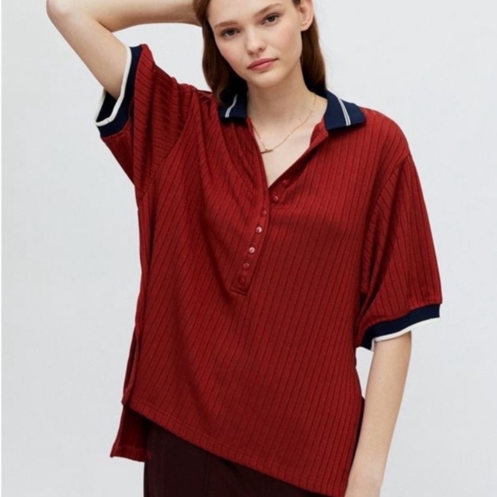 Urban Outfitters Farrah Polo Shirt Women’s Small Short Sleeve Collared Top